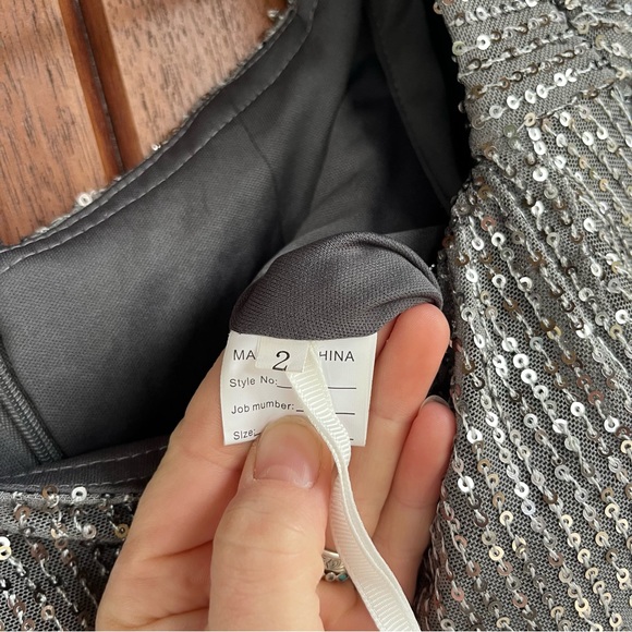 Silver Sequin Mini Dress - Picture 3 of 5
